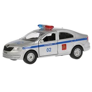 SB-18-22-SR-P-WB Машина металл SKODA Rapid полиция 12см, открыв двери и багажник, инерц. в кор Технопарк в кор.2*24шт