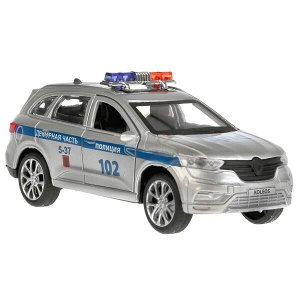 KOLEOS-P Машина металл RENAULT KOLEOS ПОЛИЦИЯ,длина 12см, открыв. двери, инерц. в кор. Технопарк в кор.2*36шт