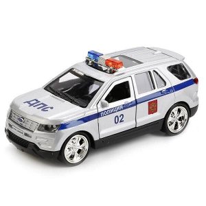 EXPLORER-POLICE МАШИНА "ТЕХНОПАРК" МЕТАЛЛ. ИНЕРЦ. FORD EXPLORER ПОЛИЦИЯ 12СМ, ОТКРЫВ. ДВЕРИ В КОР. в кор.2*36шт