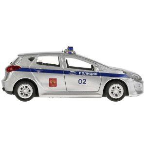 CEED-POLICE МАШИНА "ТЕХНОПАРК" МЕТАЛЛ. ИНЕРЦ. KIA CEED ПОЛИЦИЯ 12СМ, ОТКРЫВ. ДВЕРИ И БАГАЖНИК В КОР в кор.2*36шт