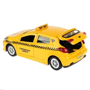 CEED-TAXI МАШИНА "ТЕХНОПАРК" МЕТАЛЛ. ИНЕРЦ. KIA CEED ТАКСИ 12СМ, ОТКРЫВ. ДВЕРИ И БАГАЖНИК В КОР. в кор.2*36шт