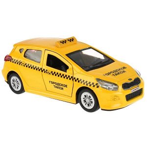 CEED-TAXI МАШИНА "ТЕХНОПАРК" МЕТАЛЛ. ИНЕРЦ. KIA CEED ТАКСИ 12СМ, ОТКРЫВ. ДВЕРИ И БАГАЖНИК В КОР. в кор.2*36шт