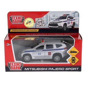 PAJERO-S-POLICE МАШИНА "ТЕХНОПАРК" МЕТАЛЛ. ИНЕРЦ. "MITSUBISHI PAJERO SPORT" ПОЛИЦИЯ 12СМ В КОР. в кор.2*36шт