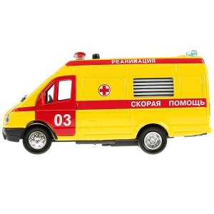 CT-1276-2 Машина металл свет-звук ГАЗЕЛЬ СКОРАЯ, 13 см, дв., багаж., инерц., кор. Технопарк в кор.2*24шт