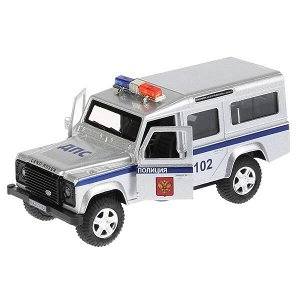 DEFENDER-P-SL Машина металл свет-звук LAND ROVER DEFENDER ПОЛИЦИЯ 12см, инерц. в кор. Технопарк в кор.2*36шт