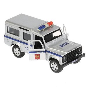 DEFENDER-P-SL Машина металл свет-звук LAND ROVER DEFENDER ПОЛИЦИЯ 12см, инерц. в кор. Технопарк в кор.2*36шт