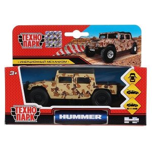 SB-18-09-H1-M(DY)-WB Машина металл Hummer H1 пикап военный 12см, открыв. двери, инерц. в кор. Технопарк в кор.2*24шт