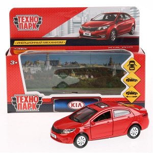 RIO-RD Машина металл "KIA RIO" 12см, открыв. двери, инерц, красный в кор. Технопарк в кор.2*36шт