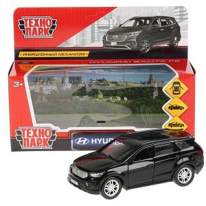 SANTAFE-BK Машина металл "HYUNDAI SANTAFE" 12см, открыв. двери, инерц, черный в кор. Технопарк в кор.2*36шт