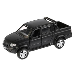 PICKUP-BE Машина металл UAZ PICKUP МАТОВЫЙ ЧЕРНЫЙ, 12см, открыв. двери, инерц. в кор. Технопарк в кор.2*36шт