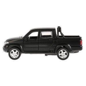 PICKUP-BE Машина металл UAZ PICKUP МАТОВЫЙ ЧЕРНЫЙ, 12см, открыв. двери, инерц. в кор. Технопарк в кор.2*36шт