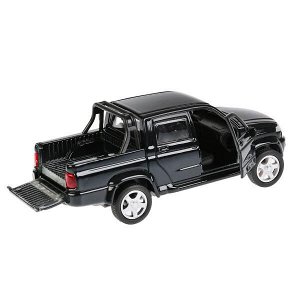 PICKUP-BK Машина металл &quot;UAZ PICKUP&quot;, длина 12см, открыв. двери, инерц, ЧЕРНЫЙ в кор. Технопарк в кор.2*36шт