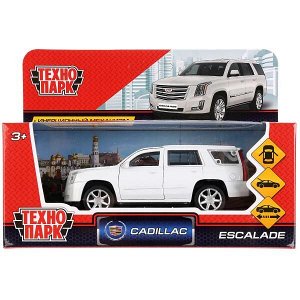 ESCALADE-WT Машина металл CADILLAC ESCALADE 12 см, двери, багаж, инерц, белый, кор. Технопарк в кор.2*36шт