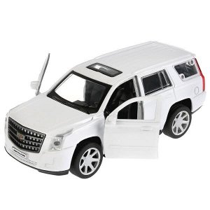 ESCALADE-WT Машина металл "CADILLAC ESCALADE" 12см, открыв. двери, инерц., белый в кор. Технопарк в кор.2*36шт