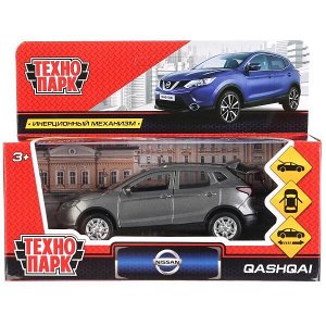 QASHQAI-GY Машина металл NISSAN QASHQAI длина 12 см, двери, багаж, инерц, серый, кор. Технопарк в кор.2*36шт