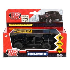 SB-18-09-H1-N(B)-WB Машина металл HUMMER h1 ПИКАП, 12 см, дв., багаж., инерц., черн., кор. Технопарк в кор.2*24шт