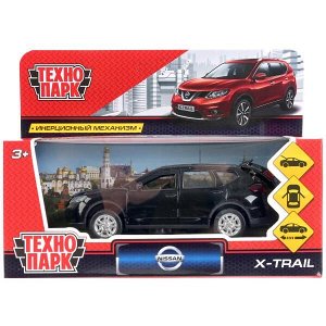 X-TRAIL-BK ТМ Технопарк. Машина металл "NISSAN X-TRAIL" 12см, открыв. двери, инерц, ЧЕРНЫЙ. в кор. в кор.2*36шт