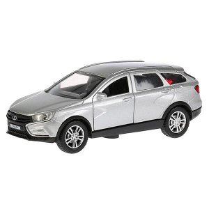 VESTA-CROSS-SL Машина металл LADA VESTA SW CROSS 12 см, двери, багаж, серебристый, кор. Технопарк в кор.2*36шт