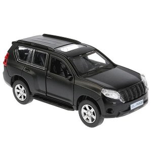 PRADO-BE Машина металл TOYOTA PRADO матовая 12 см, двери, багаж, инерц, черный, кор. Технопарк в кор.2*36шт