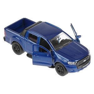 SB-18-09-FR-N(BU) Машина металл FORD ranger ПИКАП, 12 см, .дв., багаж., инерц., синий, кор. Технопарк в кор.2*24шт