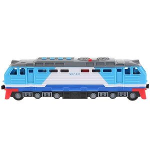 LOCO-30PL-BU Машина свет+звук локомотив, 30см, пластик, 4 кнопки, инерц., синий в кор. Технопарк в кор.24шт