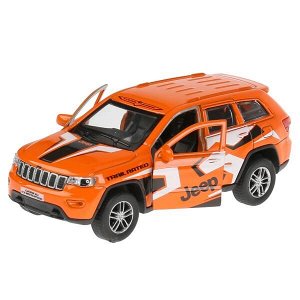 CHEROKEE-12-SRT Машина металл "jeep grand cherokee спорт" 12см, инерц., оранжевый в кор. Технопарк в кор.2*36шт