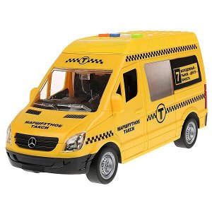 SPRINTER-22PL-TAX Машина на бат свет+звук "MERCEDES-BENZ SPRINTER ТАКСИ" 22см, пласт, инерц. "Технопарк" в кор.36шт