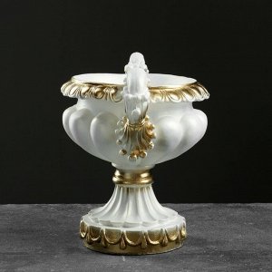 Фигурное кашпо - ваза "Арабская" белое золото, 25х18х20см