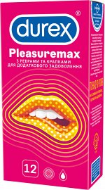 DUREX Pleasuremax (с ребрами и пупырышками) Презервативы №12