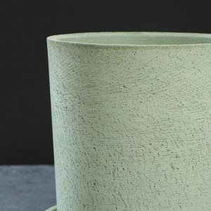 Горшок цветочный "Цилиндр" бетон, зеленый, 4 л