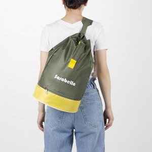 Рюкзак молодёжный-торба, отдел на шнурке, цвет хаки/жёлтый