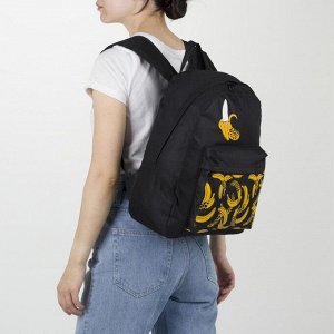 Рюкзак молодёжный Banana, 33х13х37 см, отдел на молнии, наружный карман, цвет чёрный