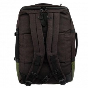 Рюкзак молодёжный с эргономичной спинкой Grizzly, 45 х 32 х 21, для мальчиков, чёрный/хаки