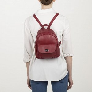 Рюкзак молодёжный, отдел на молнии, наружный карман, цвет бордовый