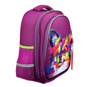 Рюкзак каркасный Grizzly 36 х 28 х 20, для девочек, фиолетовый