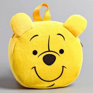 Рюкзак детский дошкольный плюшевый, 18.5 см x 5 см x 22 см «Мишка», Медвежонок Винни и его друзья
