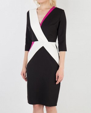 Платье жен. (002228) черно-бело-розовый