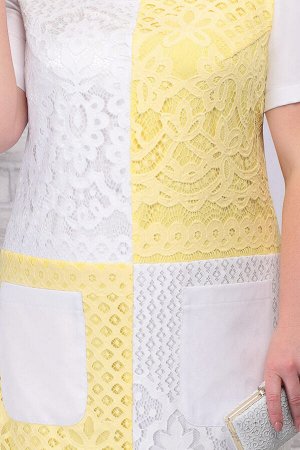 Платье Ninele 5774 белый+желтый