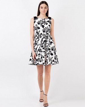 Платье жен. (002122)бело-черный