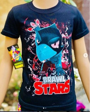 Светящаяся футболка «Brawl stars» Ворон  черная