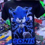 Светящаяся футболка «Sonic» черная