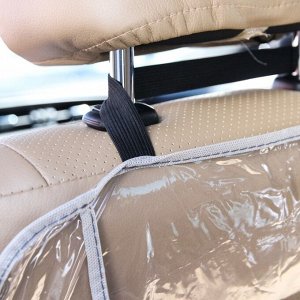 Защитная накидка на спинку сидения автомобиля, 60х40, ПВХ, карман под планшет
