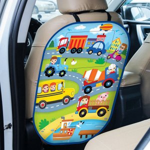 Чехол на автомобильное кресло с карманом «Транспорт», 65,5х47,5см.