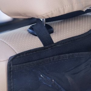 Органайзер под планшет на спинку сидения автомобиля, оксфорд, 30х55, цвет черный