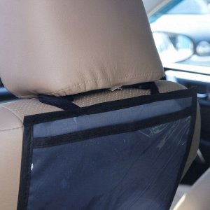 Органайзер под планшет на спинку сидения автомобиля, оксфорд, 30х55, цвет серый