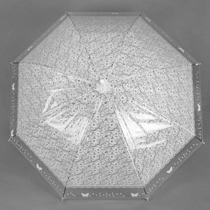 Зонт - трость полуавтоматический «Кружево», 8 спиц, R = 46 см, цвет белый