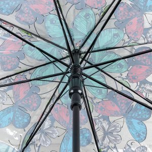Зонт - трость полуавтоматический «Бабочки», 8 спиц, R = 41 см