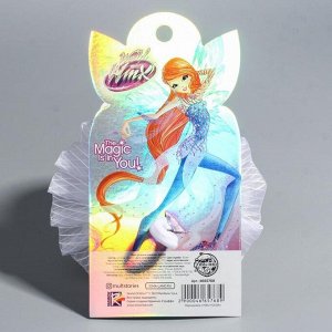 Бант для волос, белая розочка, 7,5 см "Блум", WINX