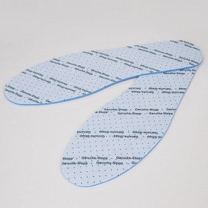 Стельки для обуви, универсальные, дышащие, с антибактериальным покрытием, 36-46 р-р, пара, цвет голубой