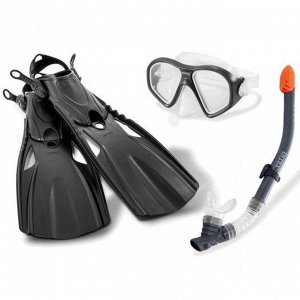 Набор для подводного плавания от 14 лет Reef Rider Sports: маска,трубка,ласты,размер 41-45, Intex (55657)